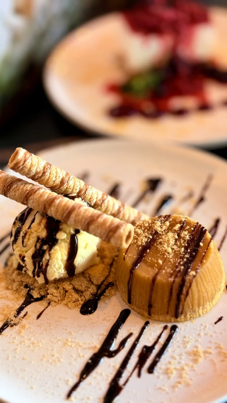 Brownie de chocolate com gelado servido na Supremacia Sushi